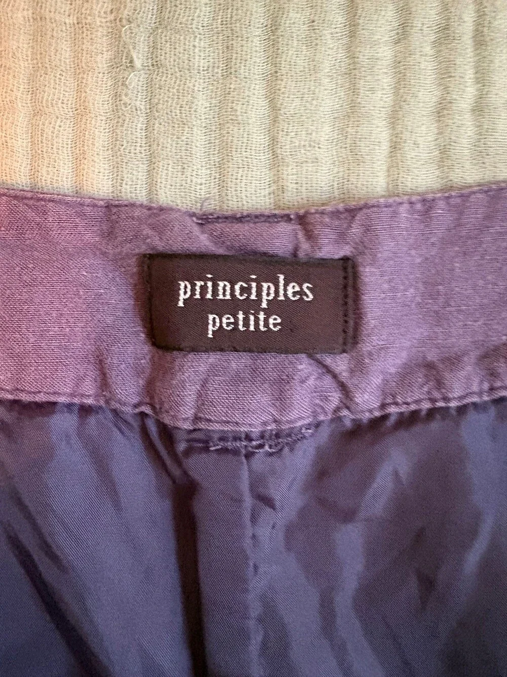Principles Petite Womens Size 10 Purple Linen Blend Cargo A-Line Midi Skirt Pock
